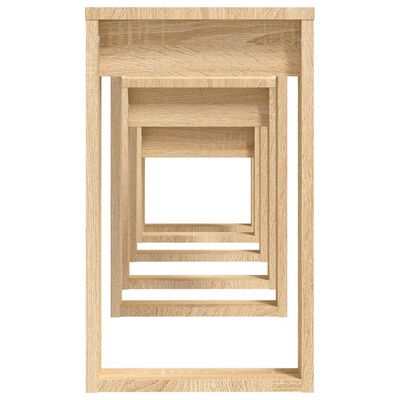 vidaXL Nesting Tables 3 pcs Sonoma Oak Engineered Wood, sonoma oak vidaXL Nesting Tables 3 pcs Sonoma Oak Engineered Wood