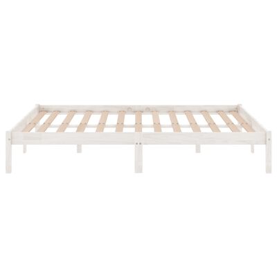 vidaXL Bed Frame without Mattress White Solid Wood King Size