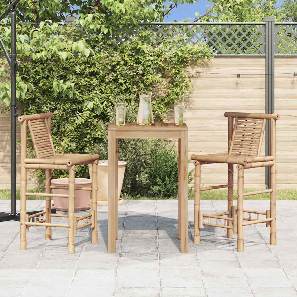 vidaXL Bar Stools 2 pcs Bamboo