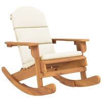 vidaXL Adirondack Rocking Chair with Cushions Solid Wood Acacia, brown and cream vidaXL Adirondack Rocking Chair with Cushions Solid Wood Acacia