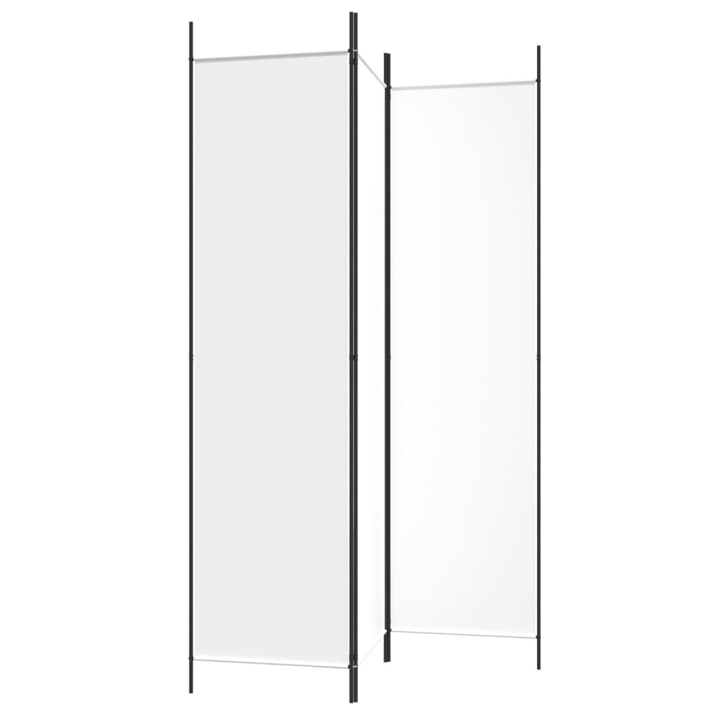 vidaXL 3-Panel Room Divider White 150x200 cm Fabric
