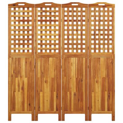 vidaXL 4-Panel Room Divider 162x2x180 cm Solid Wood Acacia,  vidaXL 4-Panel Room Divider 162x2x180 cm Solid Wood Acacia