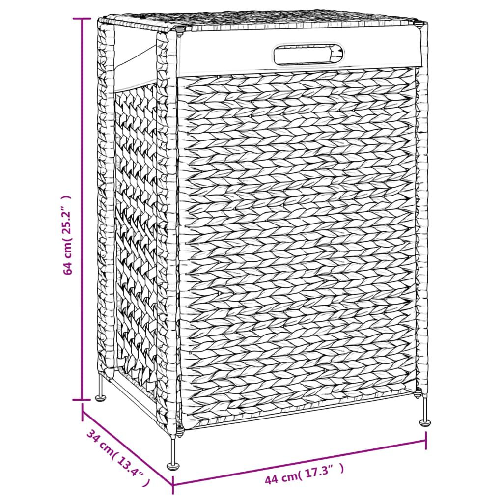 vidaXL Laundry Basket 44x34x64 cm Water Hyacinth