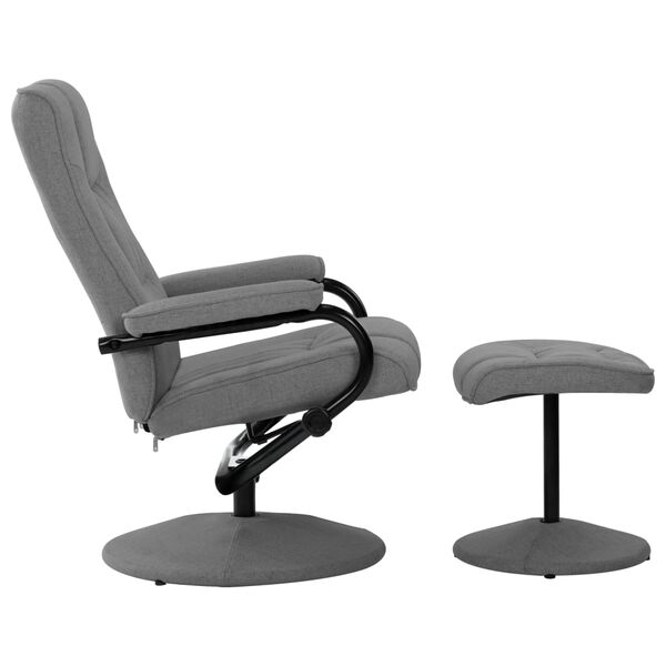 vidaXL Recliner Chair with Footrest Light Grey Fabric