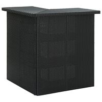 vidaXL Corner Bar Table Black 100x50x105 cm Poly Rattan, black vidaXL Corner Bar Table Black 100x50x105 cm Poly Rattan
