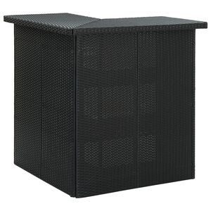 vidaXL Corner Bar Table Black 100x50x105 cm Poly Rattan
