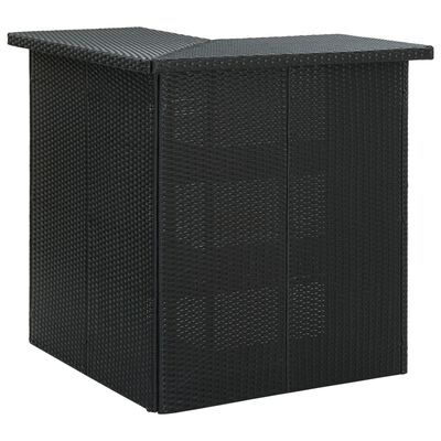 vidaXL Corner Bar Table Black 100x50x105 cm Poly Rattan, black vidaXL Corner Bar Table Black 100x50x105 cm Poly Rattan