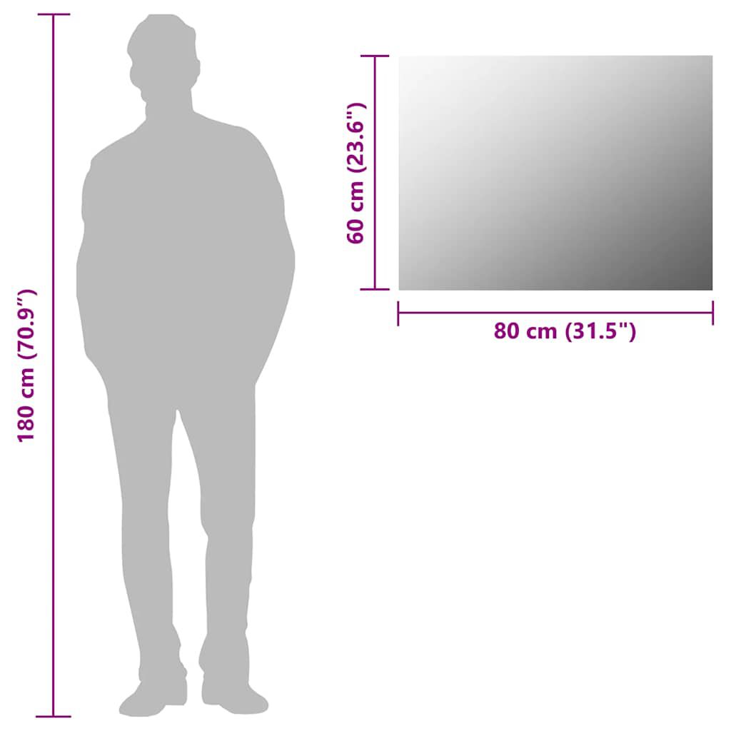 vidaXL Frameless Mirror 80x60 cm Glass