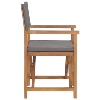 vidaXL Director's Chair Solid Teak Wood Grey, grey vidaXL Director's Chair Solid Teak Wood Grey