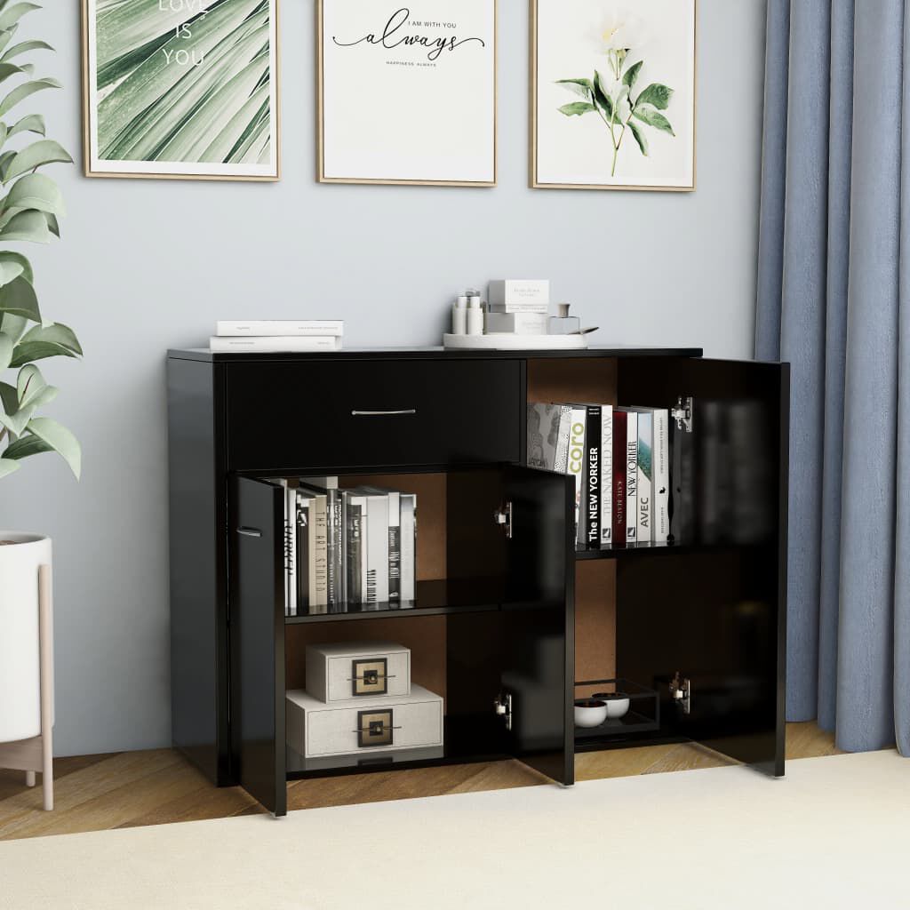 vidaXL Sideboard Black 88x30x70 cm Engineered Wood