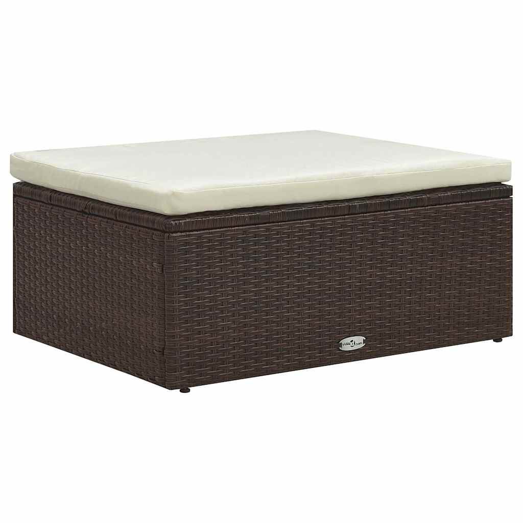 vidaXL 5 Piece Garden Lounge Set with Cushions Poly Rattan Brown