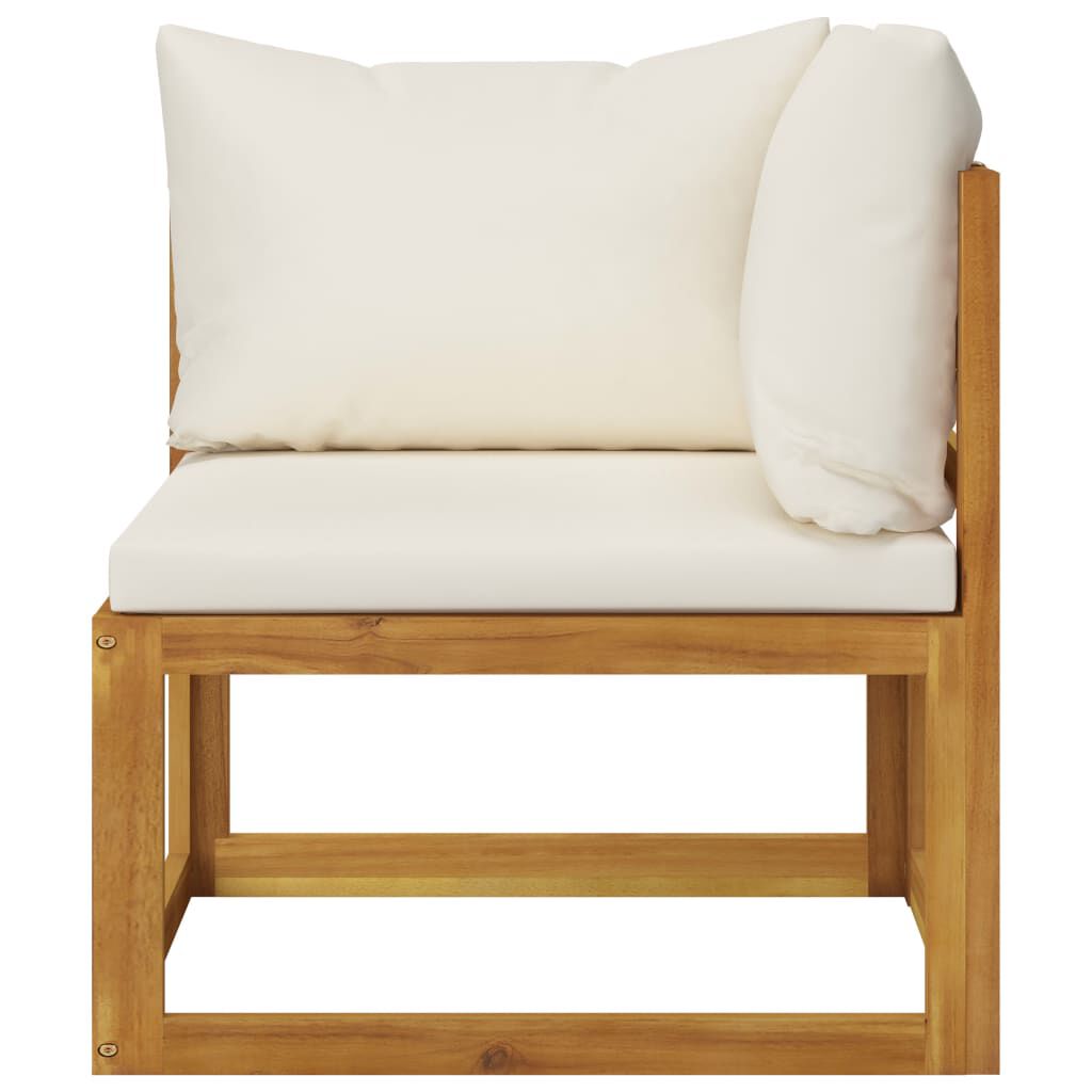 vidaXL 9 Piece Garden Lounge Set with Cushion Cream Solid Acacia Wood