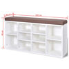 Shoe Storage Bench 10 Compartments White