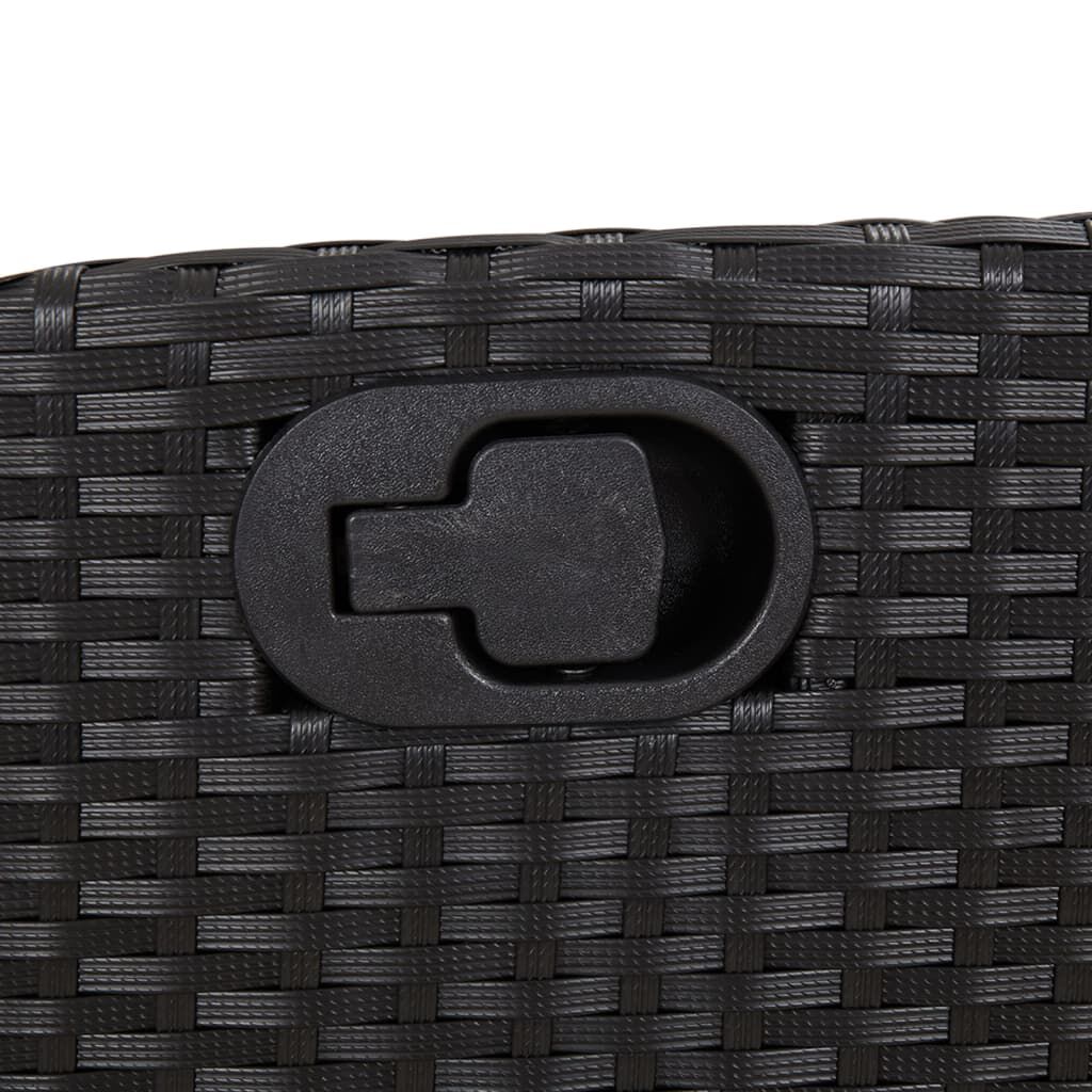 vidaXL Reclining Garden Chairs 2 pcs with Footrest Black Poly Rattan