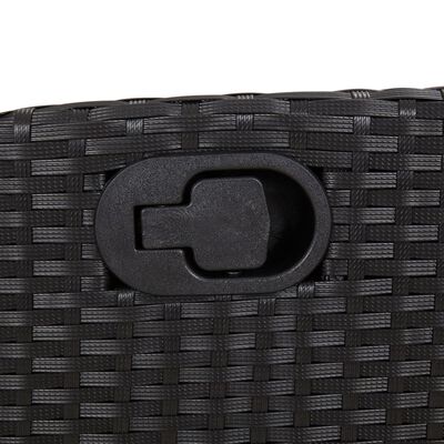 vidaXL Reclining Garden Chairs 2 pcs with Footrest Black Poly Rattan, black and cream vidaXL Reclining Garden Chairs 2 pcs with Footrest Black Poly Rattan