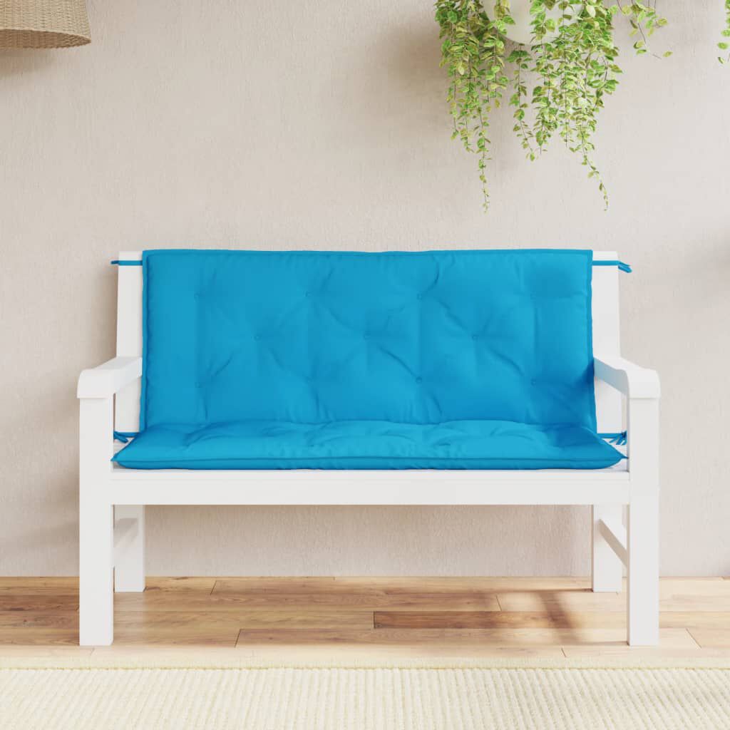 vidaXL Garden Bench Cushions 2pcs Light Blue 120x50x7cm Oxford Fabric