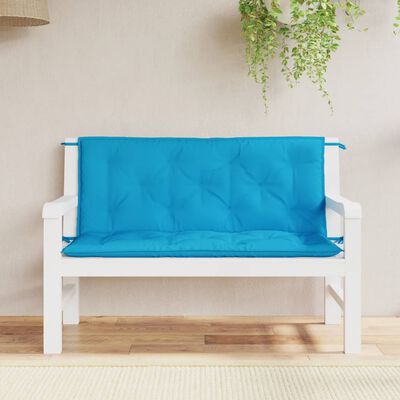 vidaXL Garden Bench Cushions 2pcs Light Blue 120x50x7cm Oxford Fabric, light blue vidaXL Garden Bench Cushions 2pcs Light Blue 120x50x7cm Oxford Fabric