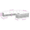 vidaXL 10 Piece Garden Sofa Set with Cushions Grey Poly Rattan