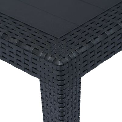 vidaXL Garden Table Anthracite 150x90x72 cm Plastic Rattan Look, anthracite vidaXL Garden Table Anthracite 150x90x72 cm Plastic Rattan Look