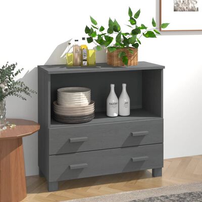 vidaXL Sideboard HAMAR Dark Grey 85x35x80 cm Solid Wood Pine, dark grey vidaXL Sideboard HAMAR Dark Grey 85x35x80 cm Solid Wood Pine