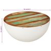 vidaXL Bowl-shaped Coffee Table White Ø50x24 cm Solid Wood Reclaimed