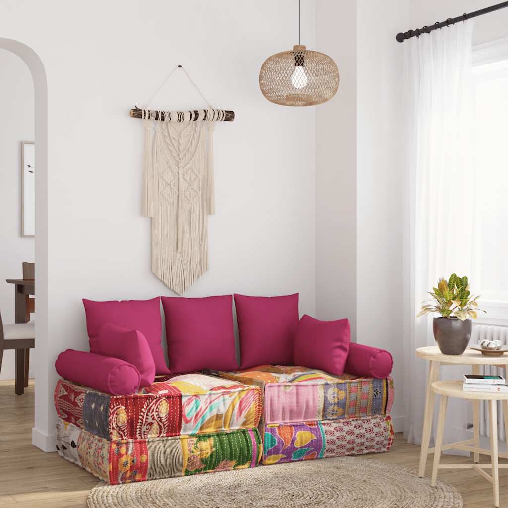 vidaXL 7 Piece Throw Pillow Set Pink Fabric