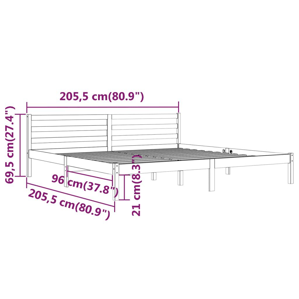 vidaXL Bed Frame without Mattress Solid Wood Pine 200x200cm