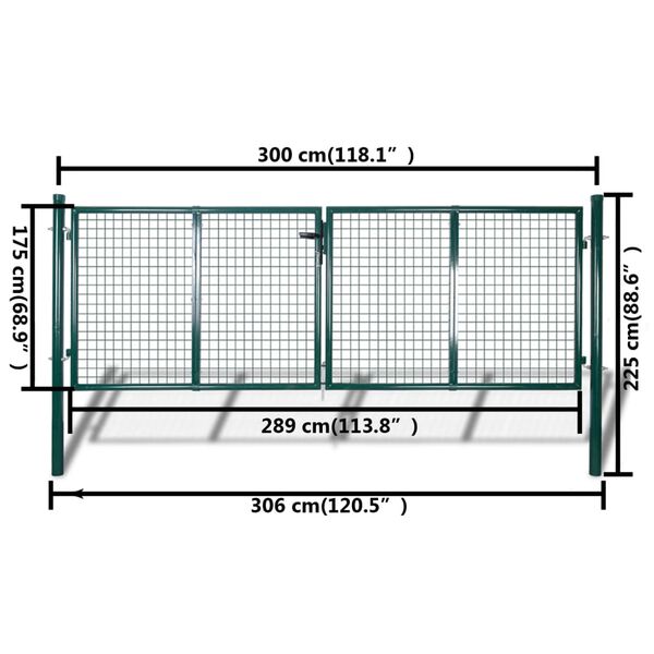 vidaXL Garden Mesh Gate Fence Door Wall Grille 300x175 cm