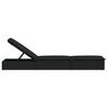 vidaXL Sunbed with Cushion Black 201x55x62 cm Poly Rattan