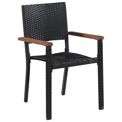 vidaXL Outdoor Chairs 2 pcs Poly Rattan Black,  vidaXL Outdoor Chairs 2 pcs Poly Rattan Black