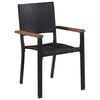 vidaXL 7 Piece Outdoor Dining Set Poly Rattan and Acacia Wood Black