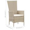 vidaXL 9 Piece Outdoor Dining Set with Cushions Poly Rattan Beige