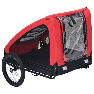 vidaXL Pet Bike Trailer Red and Black, red and black vidaXL Pet Bike Trailer Red and Black