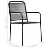 vidaXL 5 Piece Garden Dining Set Cotton Rope and Steel Black