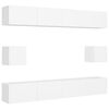 vidaXL 6 Piece TV Cabinet Set White Engineered Wood