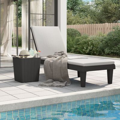 vidaXL Sun Lounger Black 155x58x83 cm Polypropylene, black vidaXL Sun Lounger Black 155x58x83 cm Polypropylene