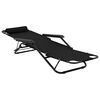 vidaXL Folding Sun Loungers 2 pcs with Footrests Steel Black