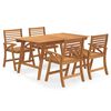 vidaXL 5 Piece Garden Dining Set Solid Wood Acacia