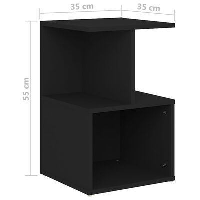 vidaXL Bedside Cabinet Black 35x35x55 cm Engineered Wood, black vidaXL Bedside Cabinet Black 35x35x55 cm Engineered Wood