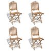 vidaXL Foldable Outdoor Chairs Bamboo 4 pcs
