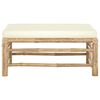 vidaXL Garden Footrest with Cream White Cushion Bamboo