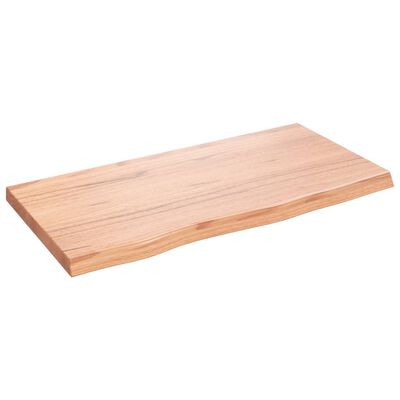 vidaXL Wall Shelf Light Brown 80x40x(2-4) cm Treated Solid Wood Oak