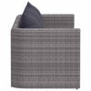 vidaXL 3 Piece Garden Sofa Set with Cushions Grey Poly Rattan