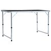 vidaXL Foldable Camping Table Grey Aluminium 120x60 cm