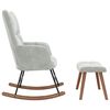 vidaXL Rocking Chair with a Stool Light Grey Velvet