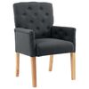 vidaXL Dining Chairs with Armrests 2 pcs Grey Fabric
