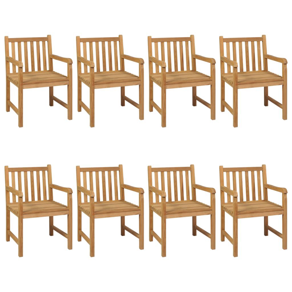 vidaXL 9 Piece Garden Dining Set Solid Teak Wood