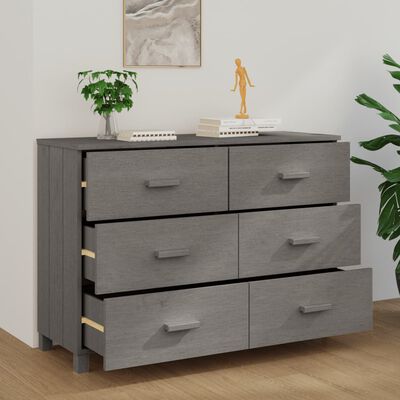 vidaXL Sideboard HAMAR Light Grey 113x40x80 cm Solid Wood Pine, light grey vidaXL Sideboard HAMAR Light Grey 113x40x80 cm Solid Wood Pine