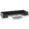 vidaXL 8 Piece Garden Lounge Set with Cushions Poly Rattan Dark Grey