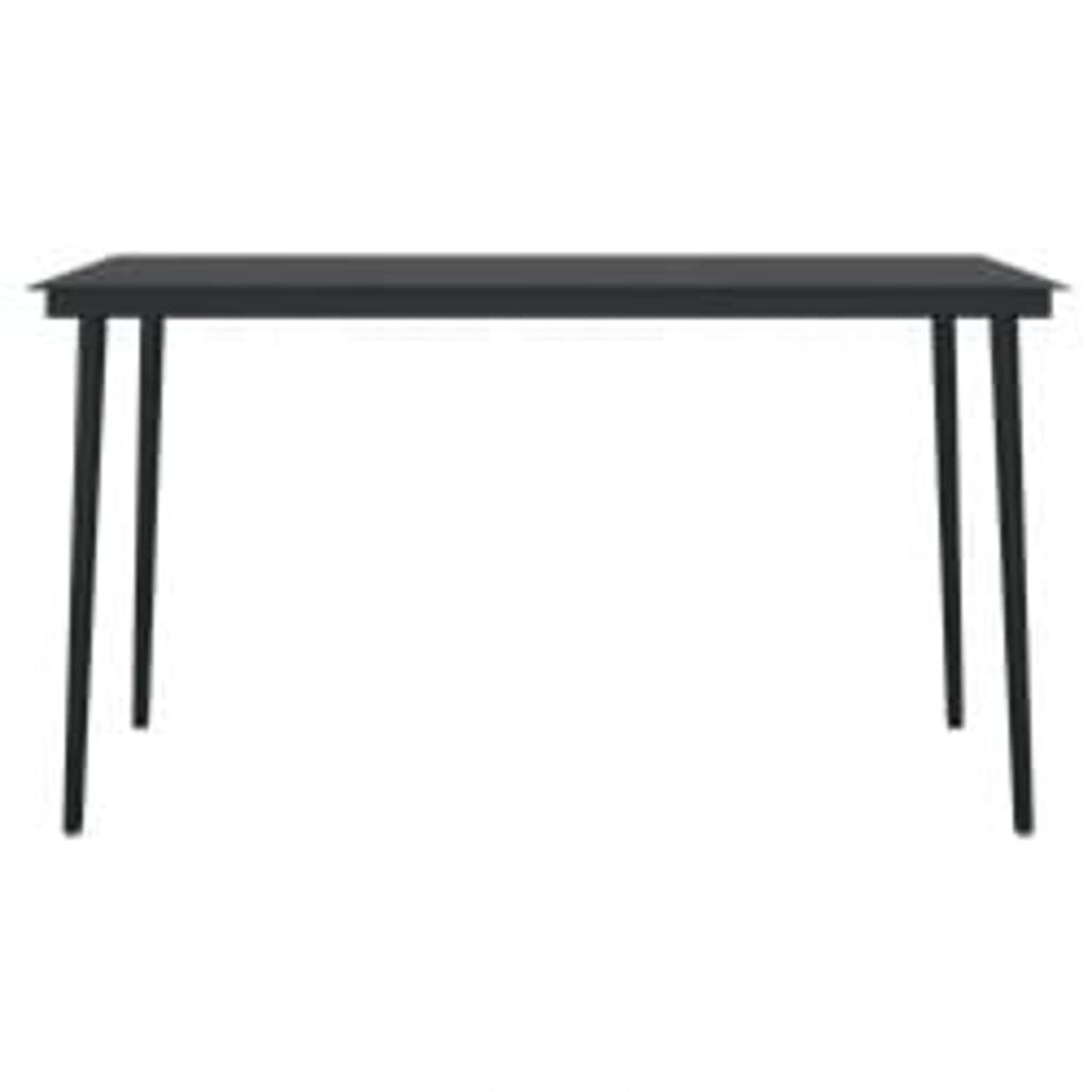 vidaXL 5 Piece Garden Dining Set with Cushions Black